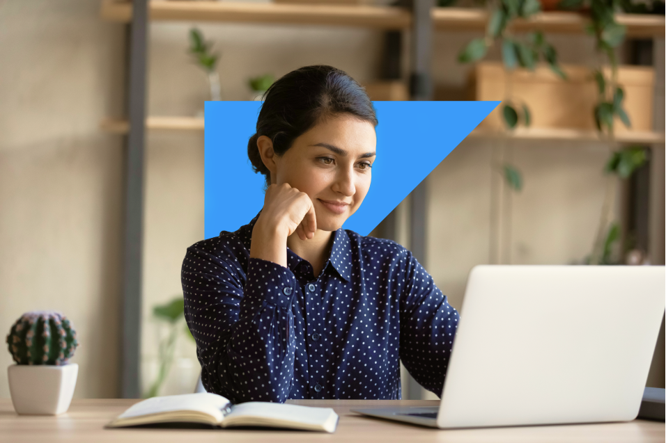 woman using laptop